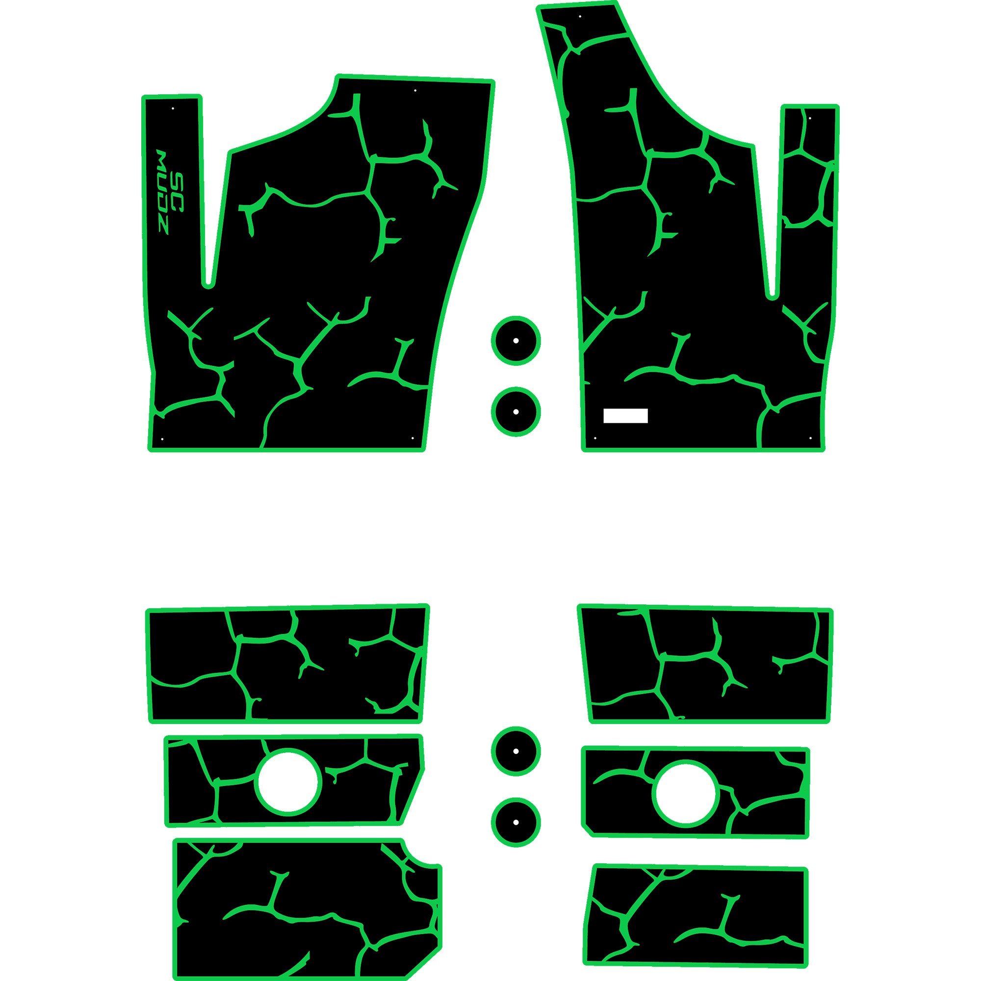 Polaris RZR 1000 - 4 Seat Floor Mats - OEM