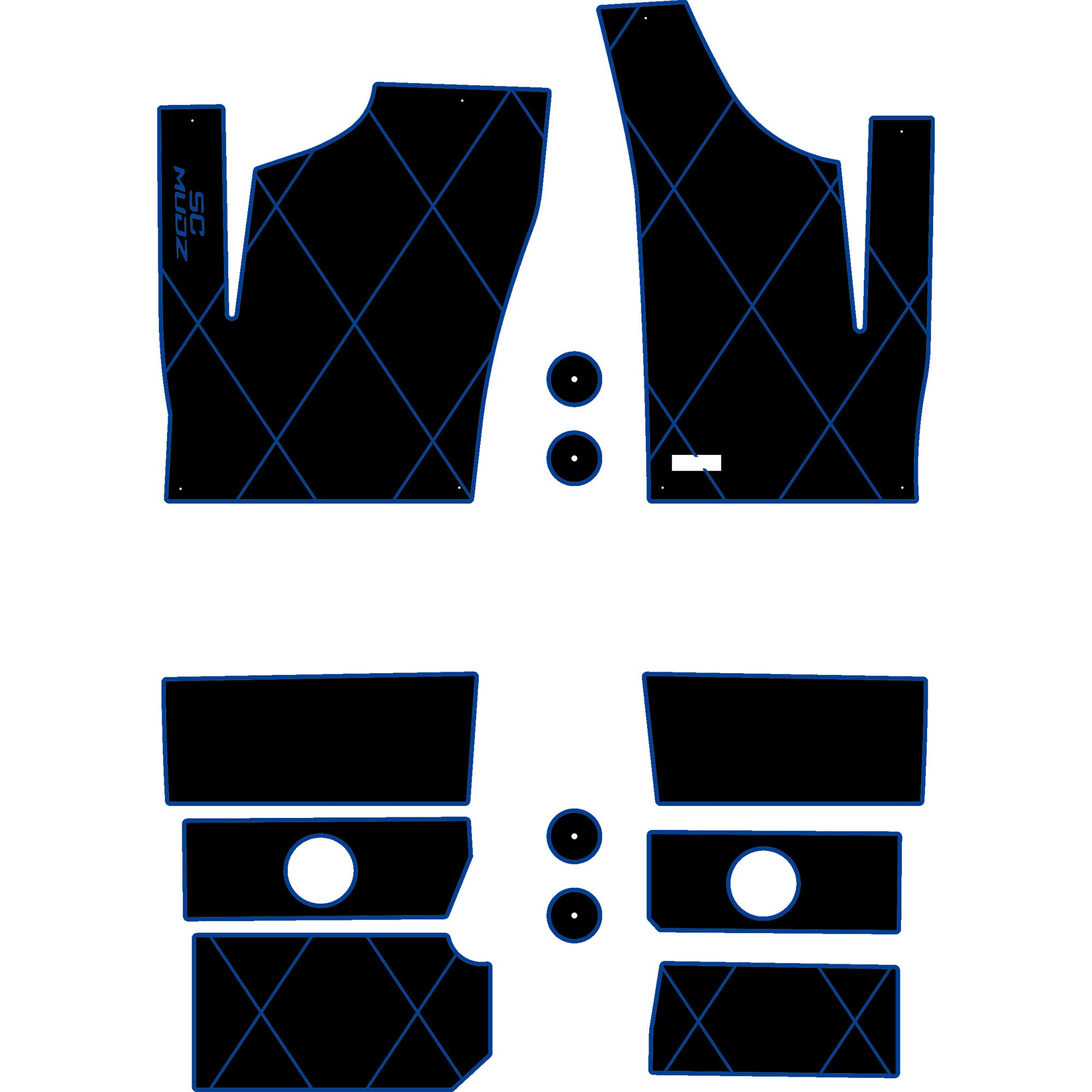 Polaris RZR 1000 - 4 Seat Floor Mats - OEM