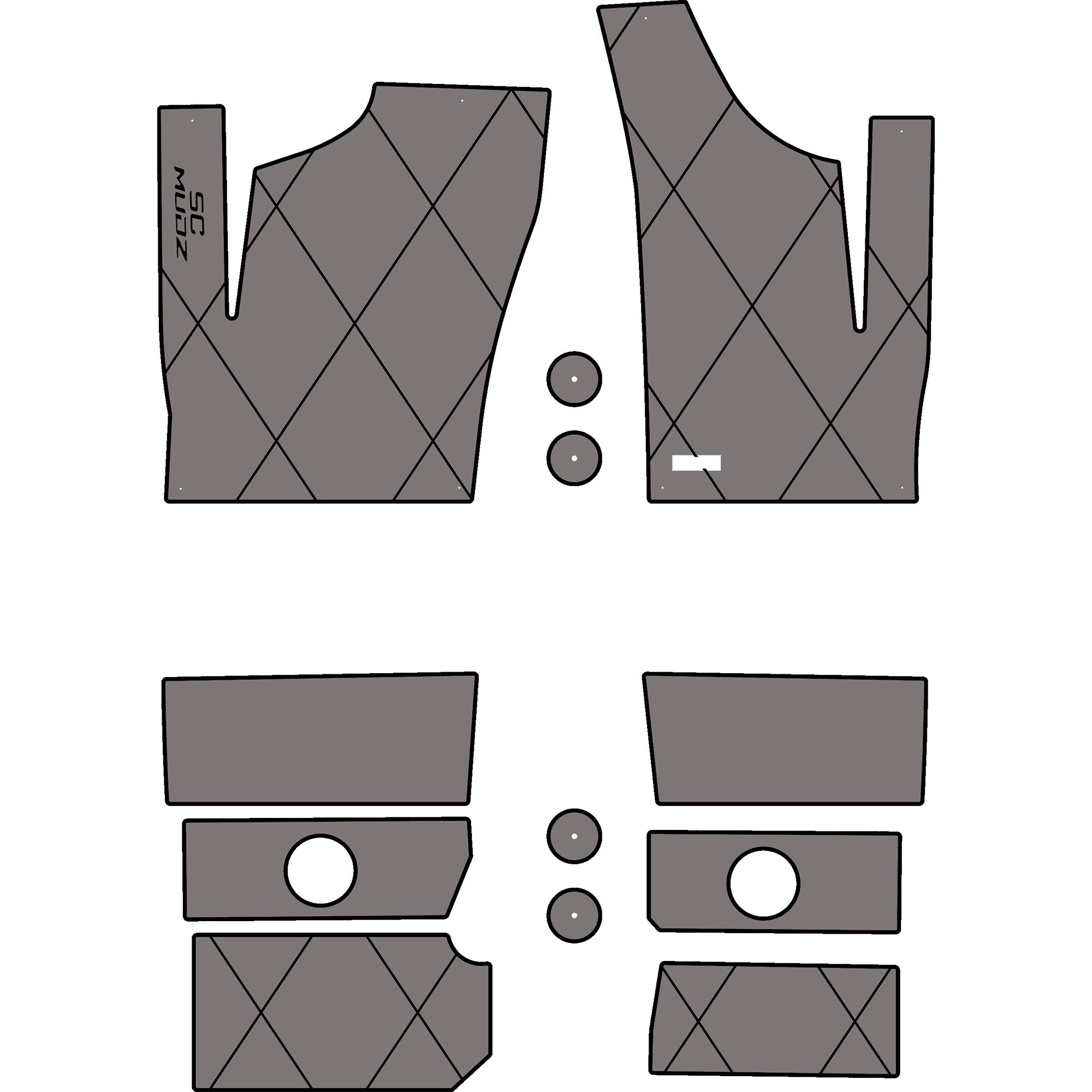 Polaris RZR 1000 - 4 Seat Floor Mats - OEM