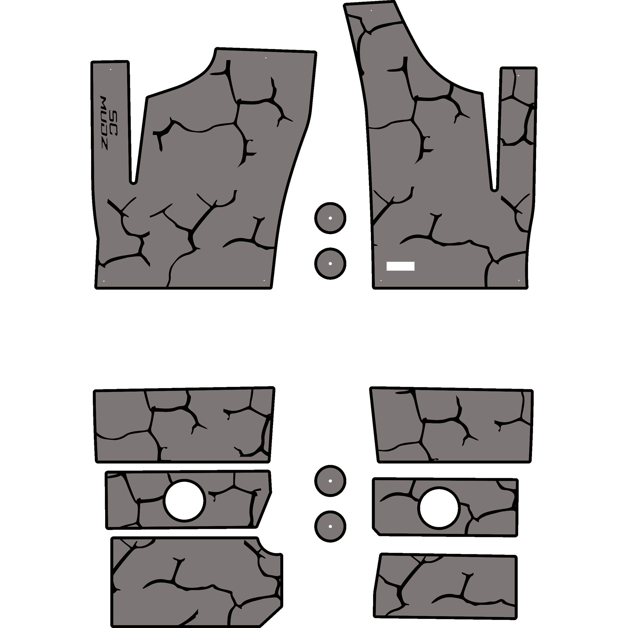 Polaris RZR 1000 - 4 Seat Floor Mats - OEM