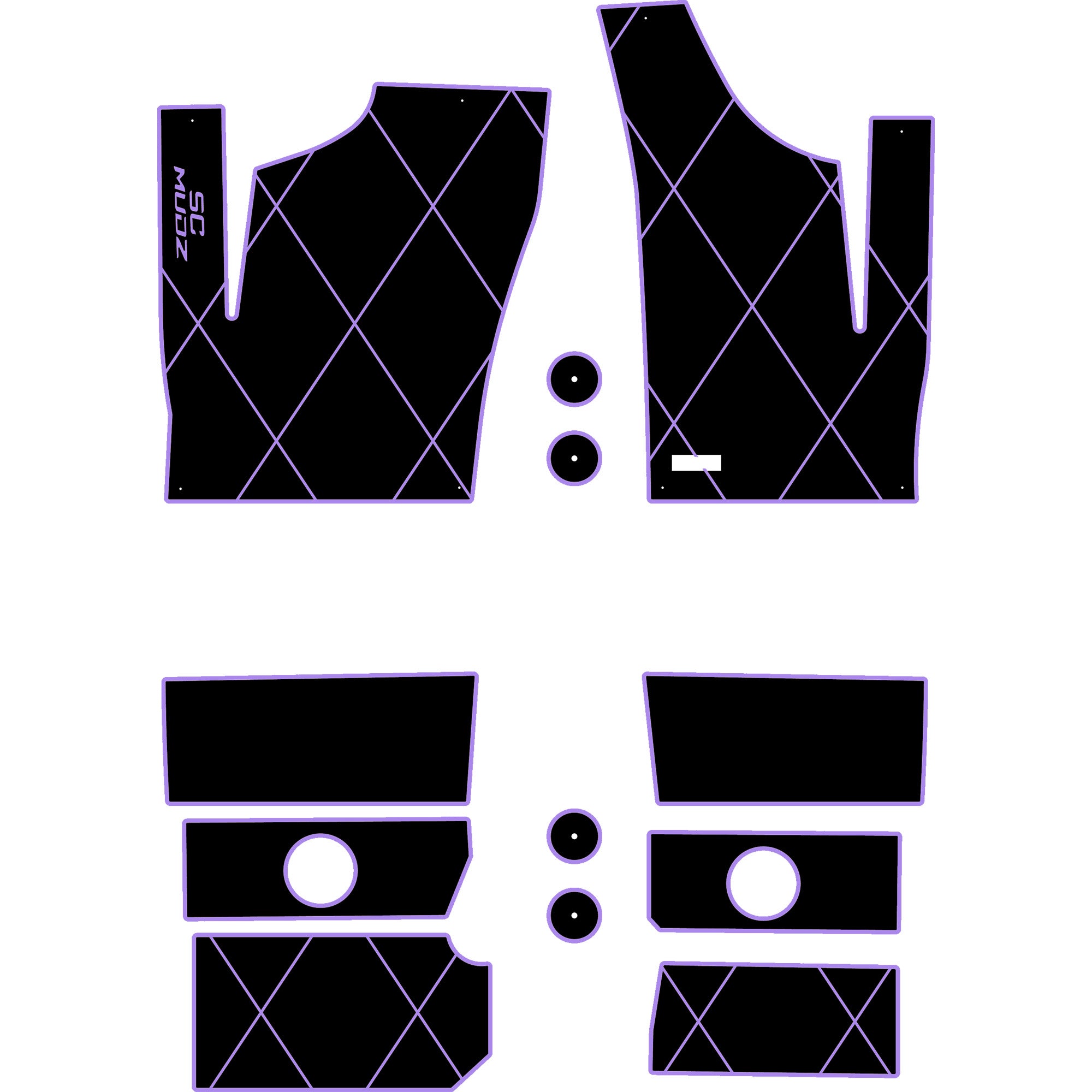 Polaris RZR 1000 - 4 Seat Floor Mats - OEM