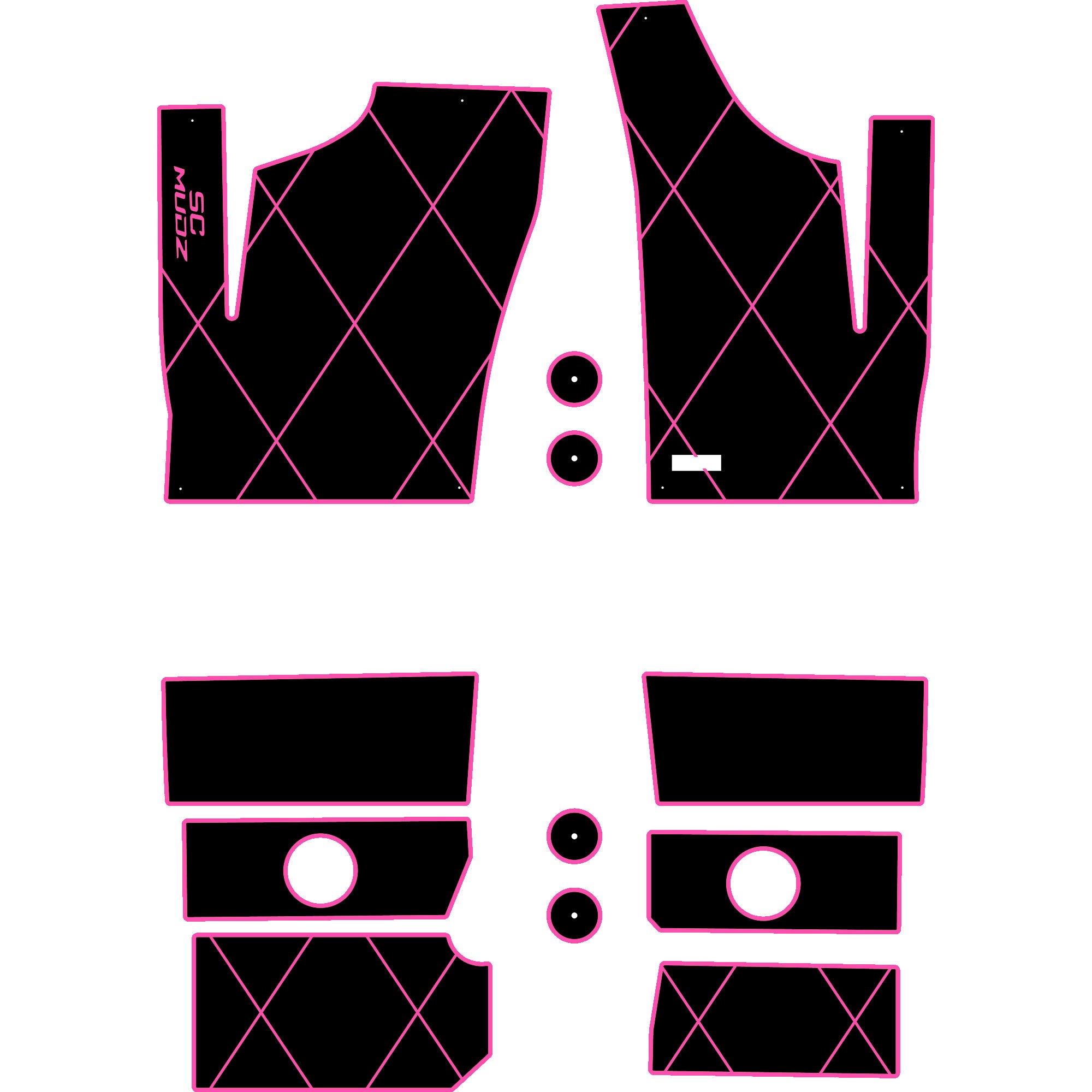 Polaris RZR 1000 - 4 Seat Floor Mats - OEM