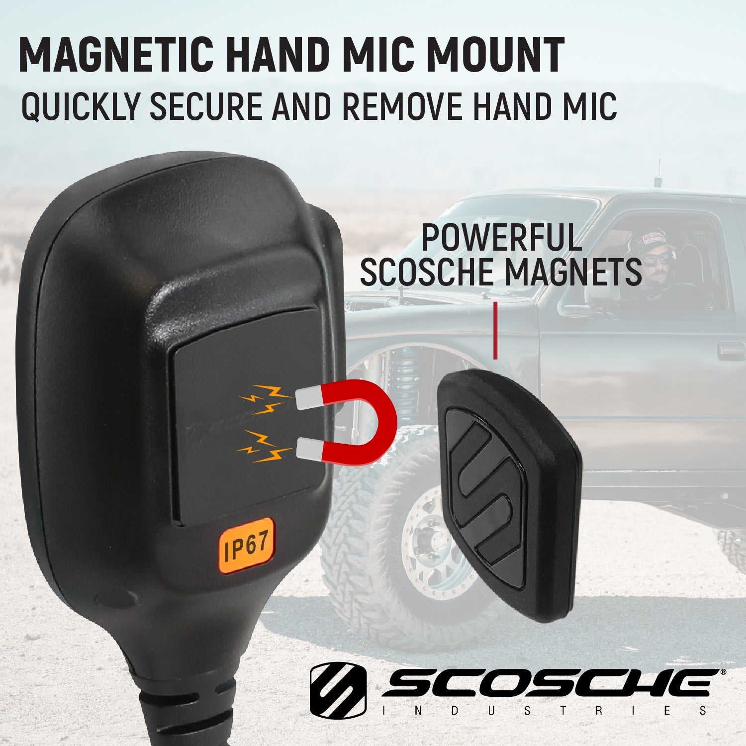 Hand Mic for G1 Mobile Radio with Scosche MagicMount™