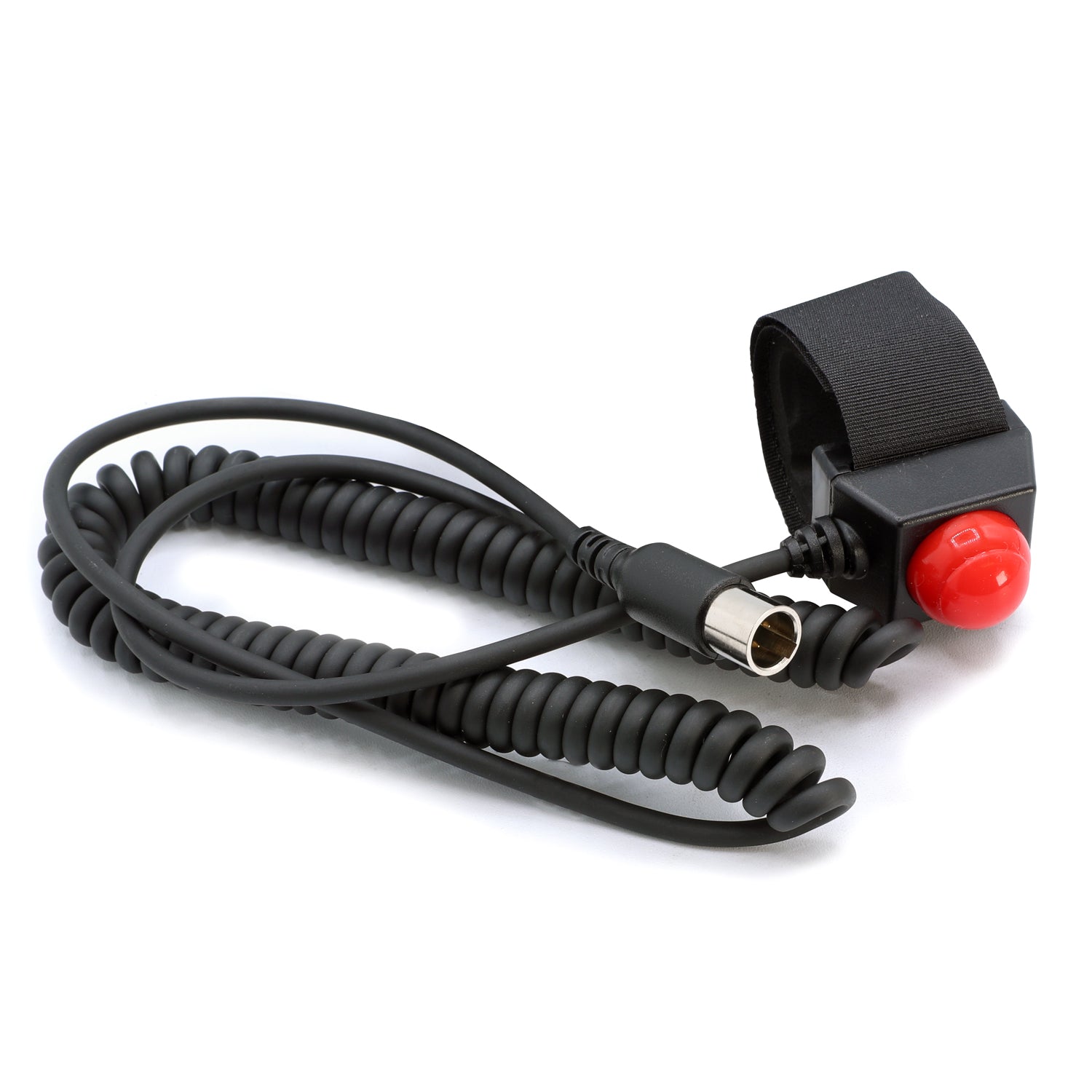 Velcro Mount Steering Wheel Push to Talk (PTT) with Coil Cord for Car Harnesses