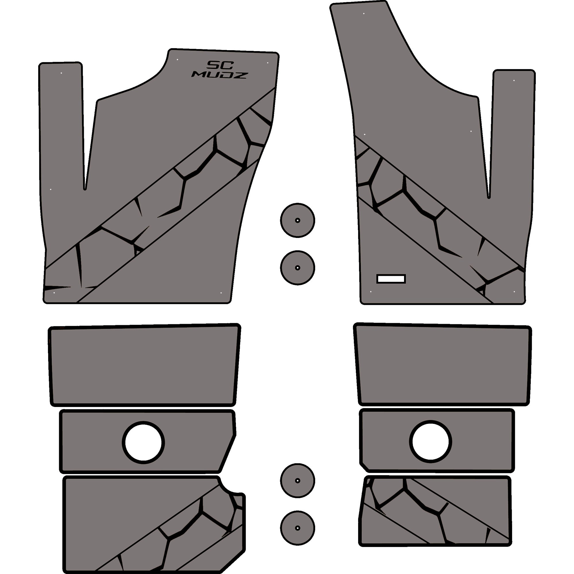 Polaris RZR 1000 - 4 Seat Floor Mats - OEM