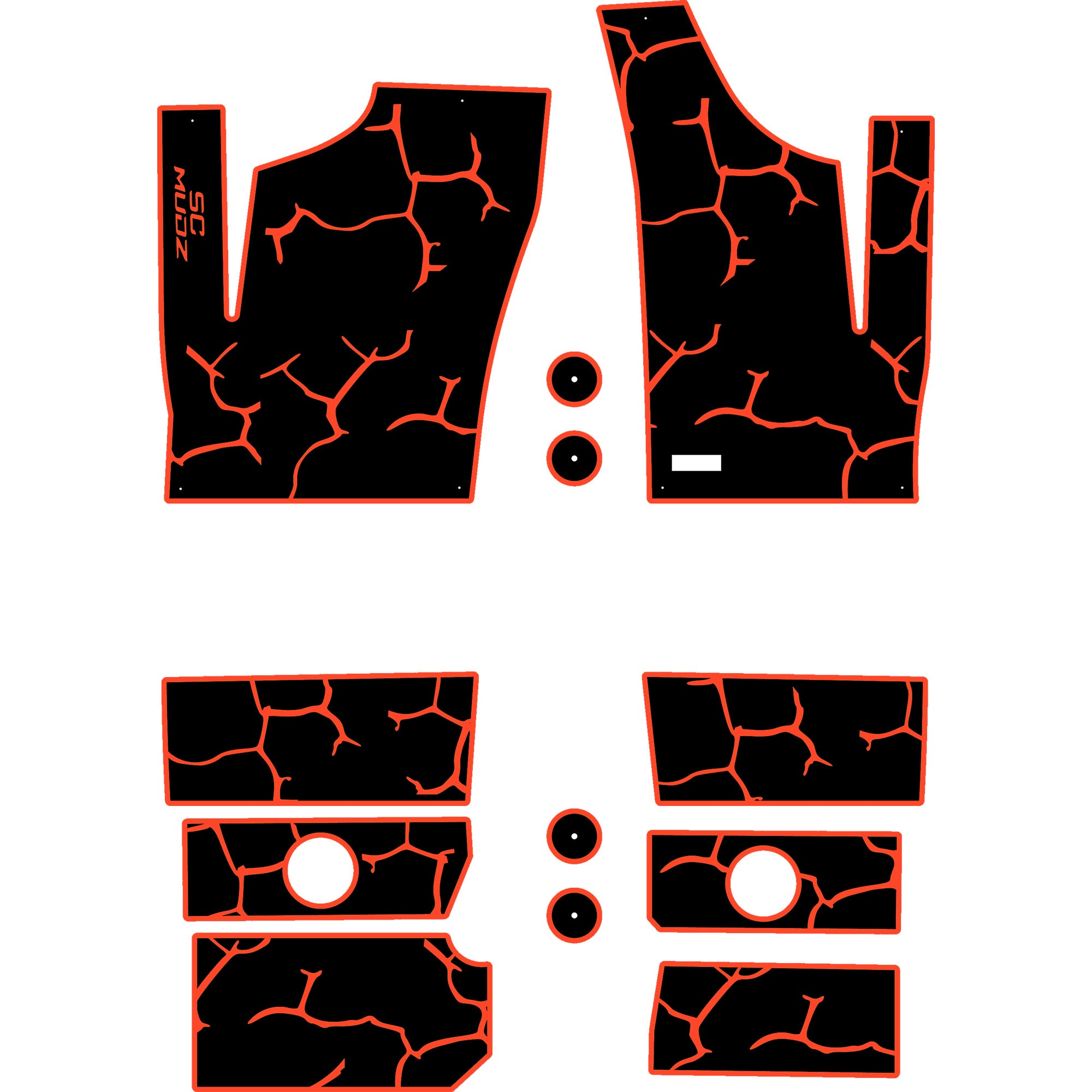 Polaris RZR 1000 - 4 Seat Floor Mats - OEM