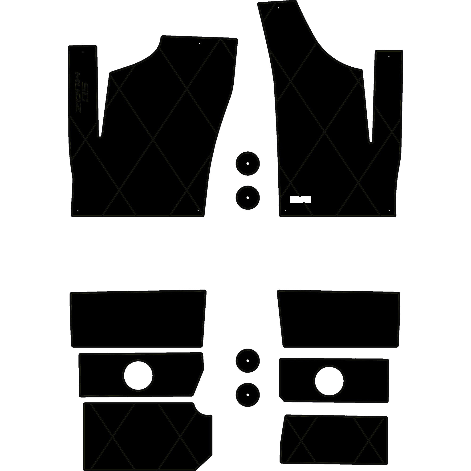 Polaris RZR 1000 - 4 Seat Floor Mats - OEM