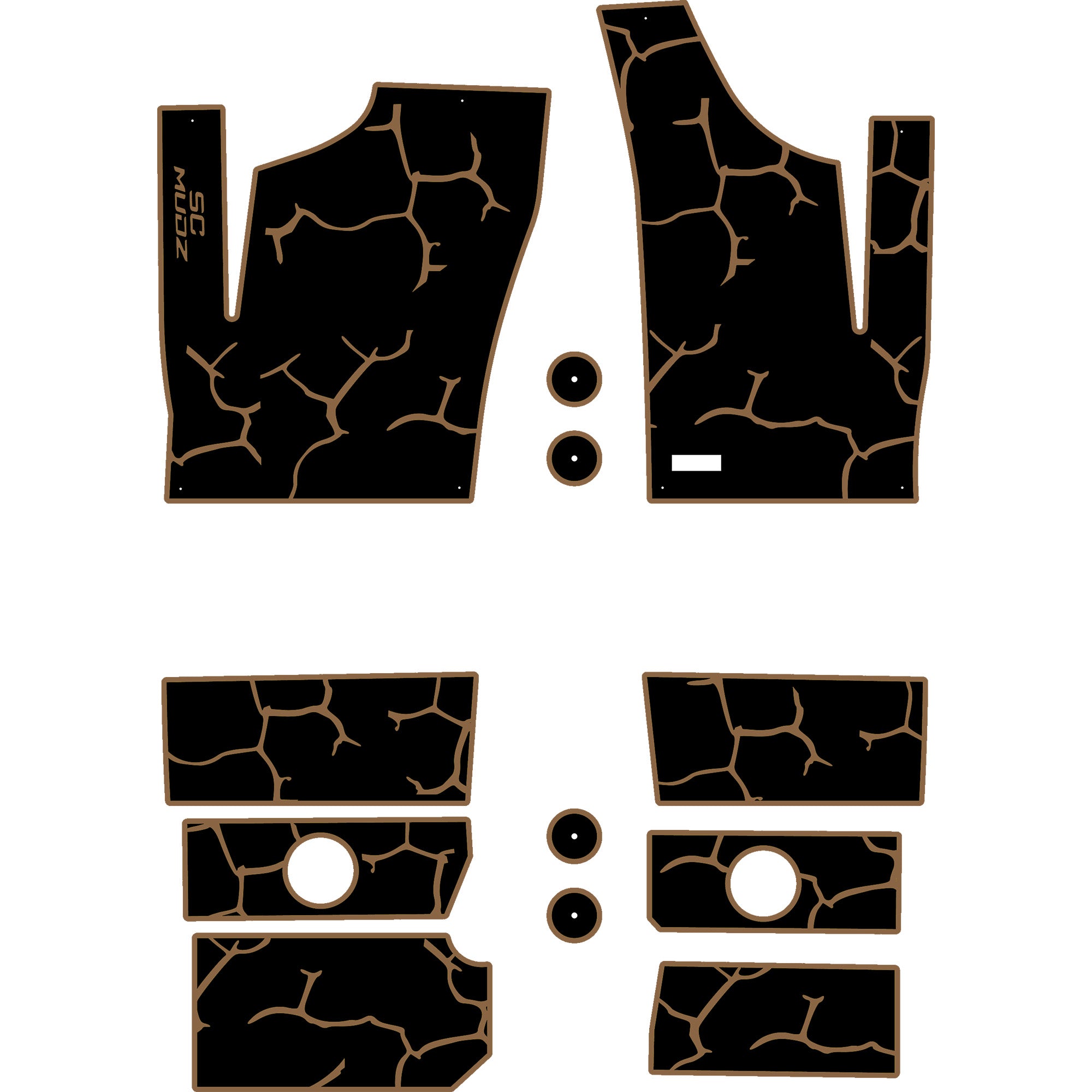 Polaris RZR 1000 - 4 Seat Floor Mats - OEM