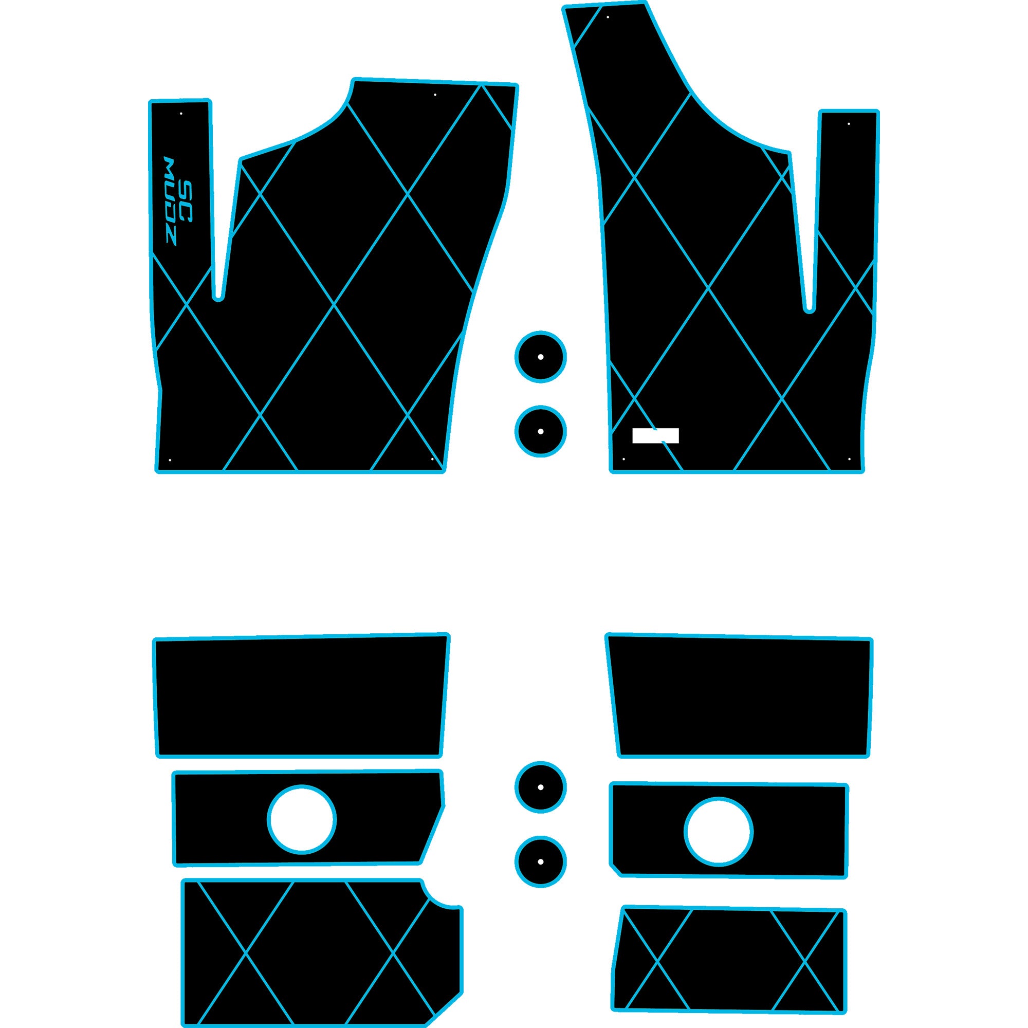 Polaris RZR 1000 - 4 Seat Floor Mats - OEM