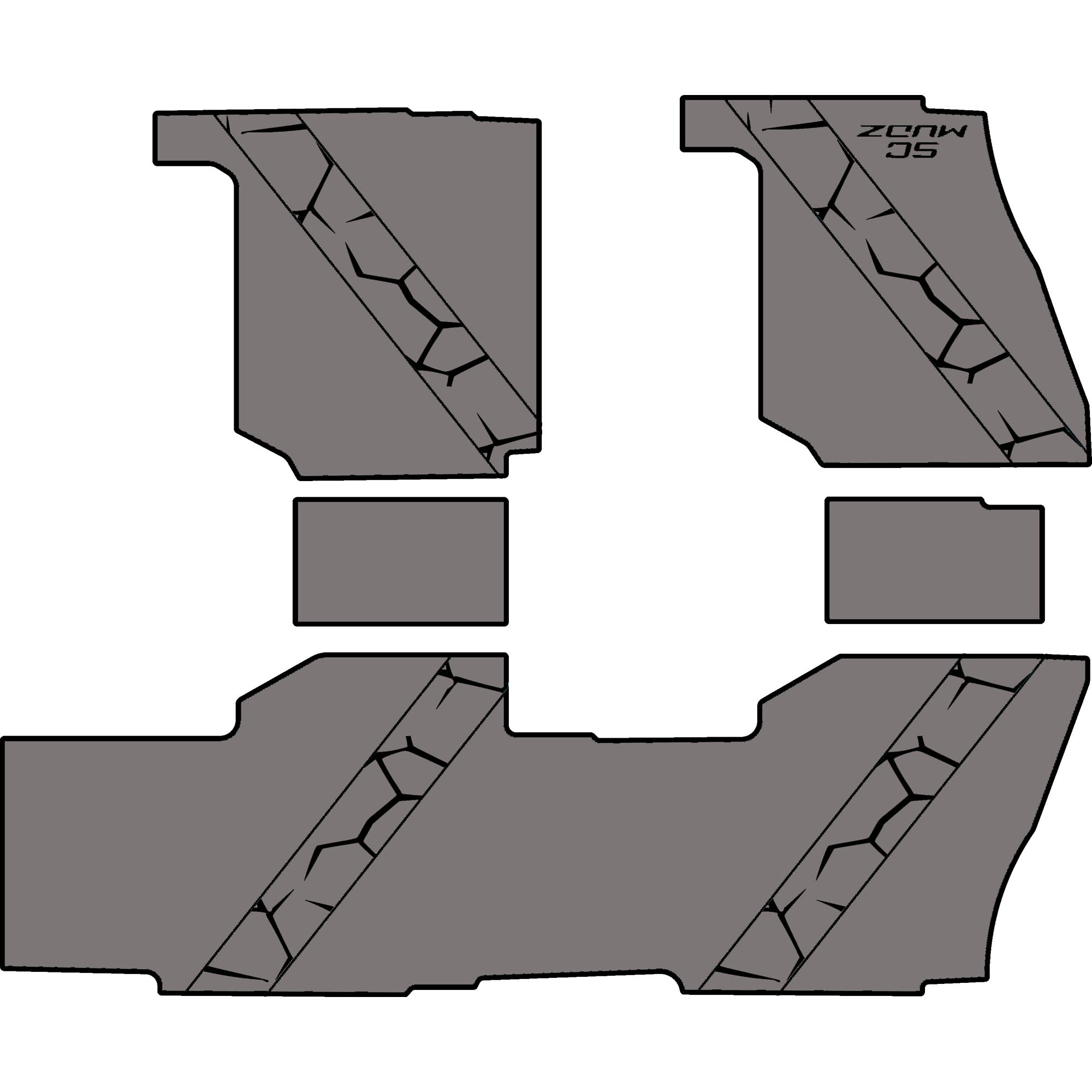 Polaris Ranger XP 1000 - 4 Seat Floor Mats - OEM