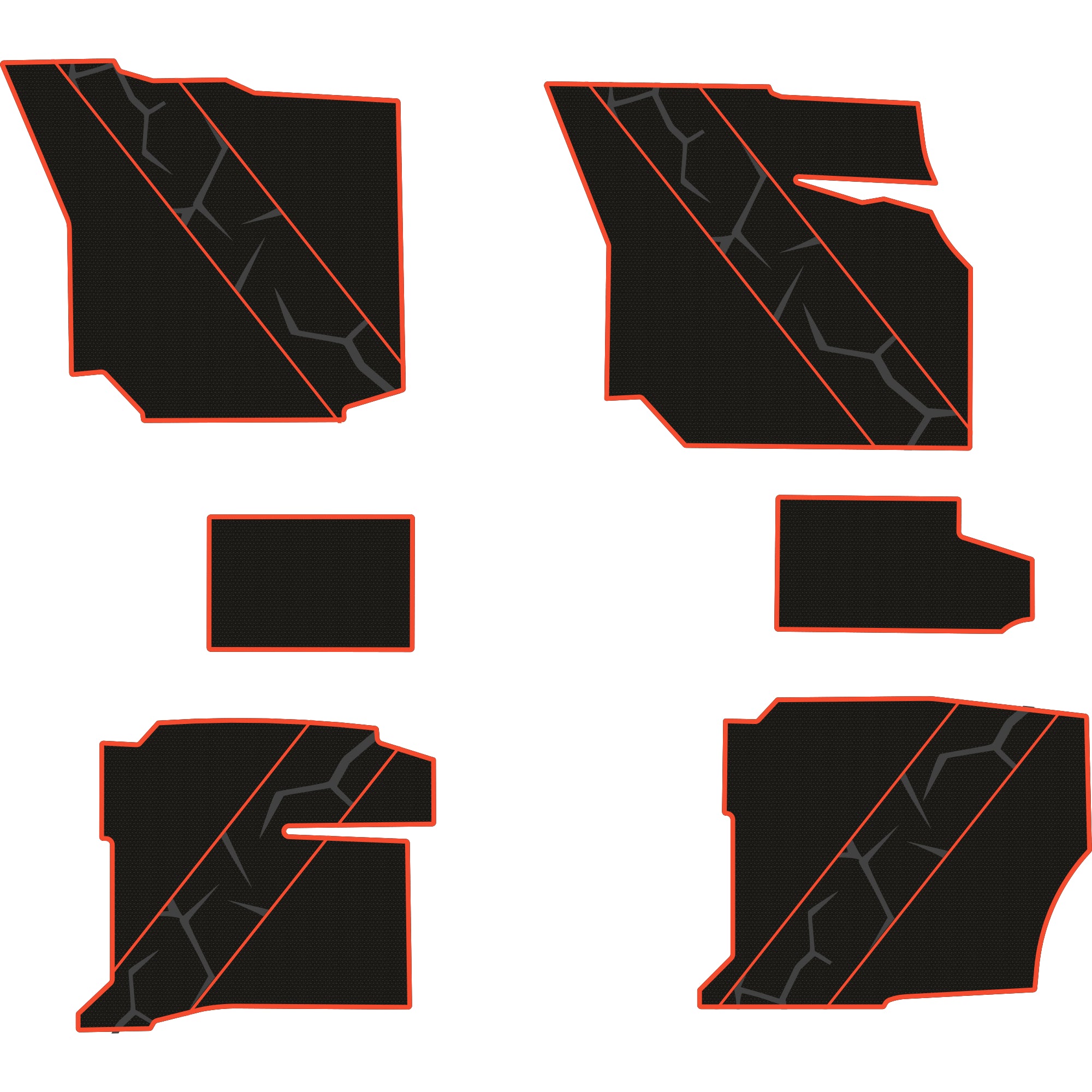 Polaris Ranger 1500 - 4 Seat Floor Mats w/ UTV Stereo Subs - OEM