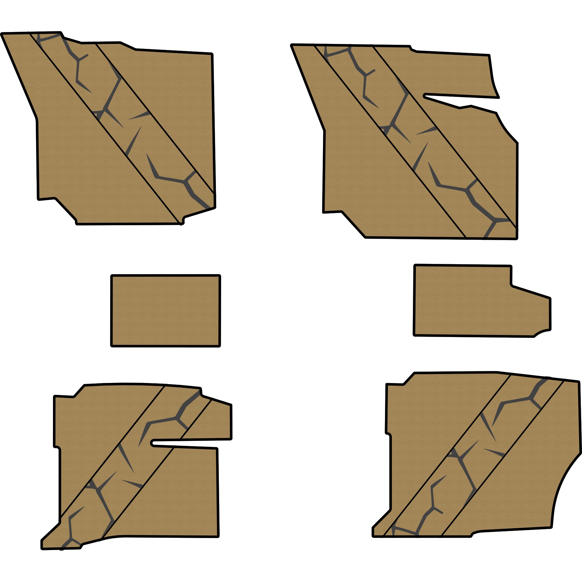 Polaris Ranger 1500 - 4 Seat Floor Mats w/ UTV Stereo Subs - OEM