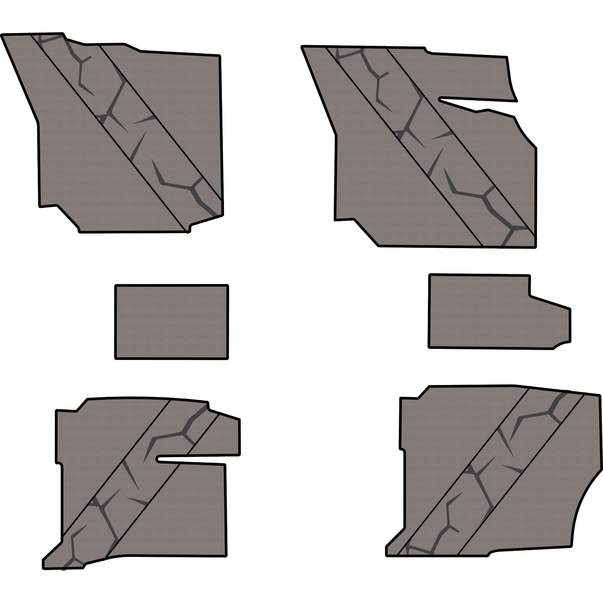 Polaris Ranger 1500 - 4 Seat Floor Mats w/ UTV Stereo Subs - OEM