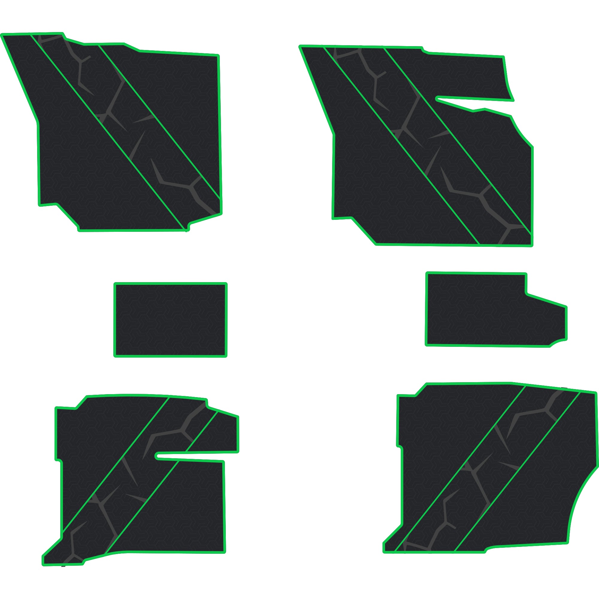 Polaris Ranger 1500 - 4 Seat Floor Mats w/ UTV Stereo Subs - OEM