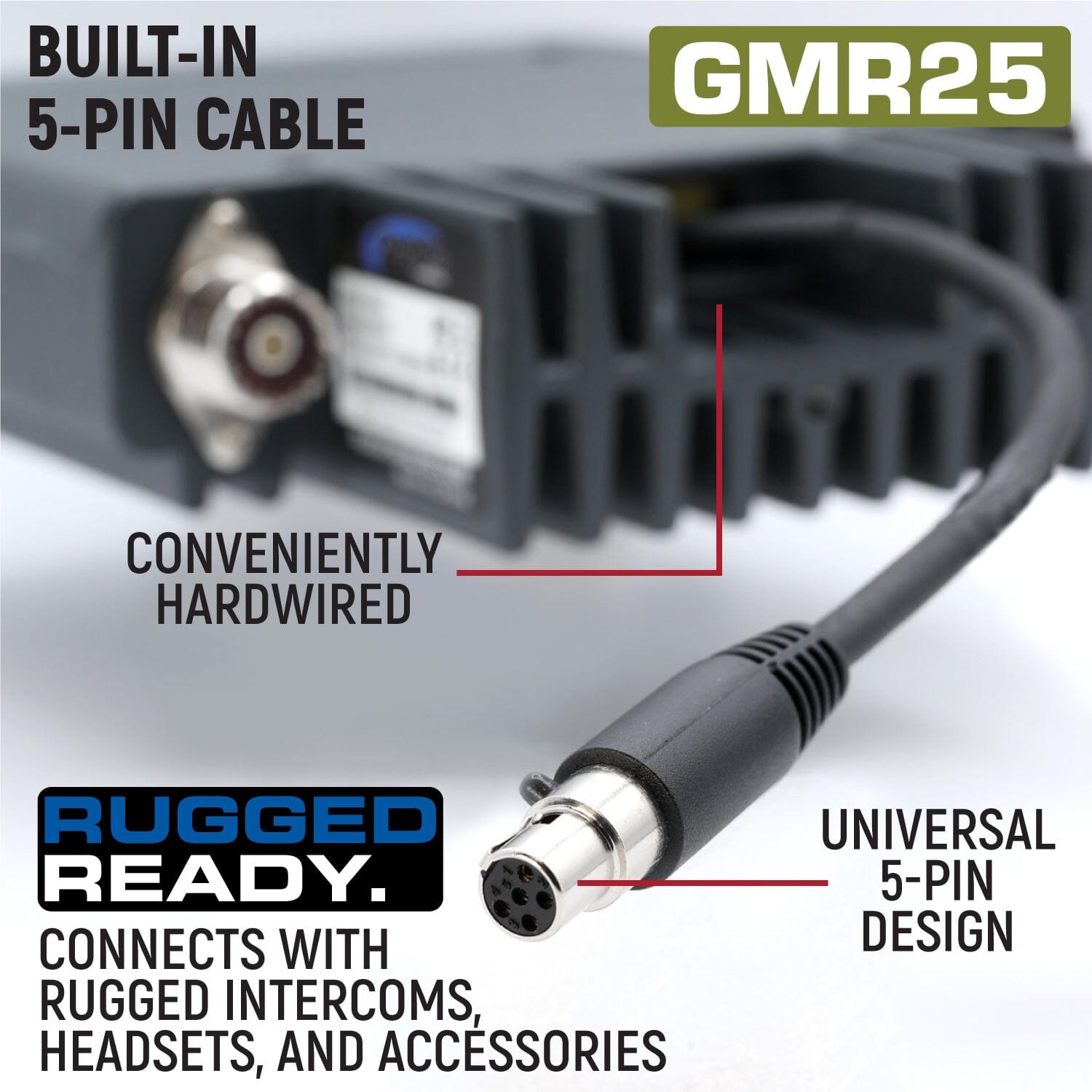 Adventure Radio Kit - GMR25 Waterproof GMRS Mobile Radio Kit and External Speaker