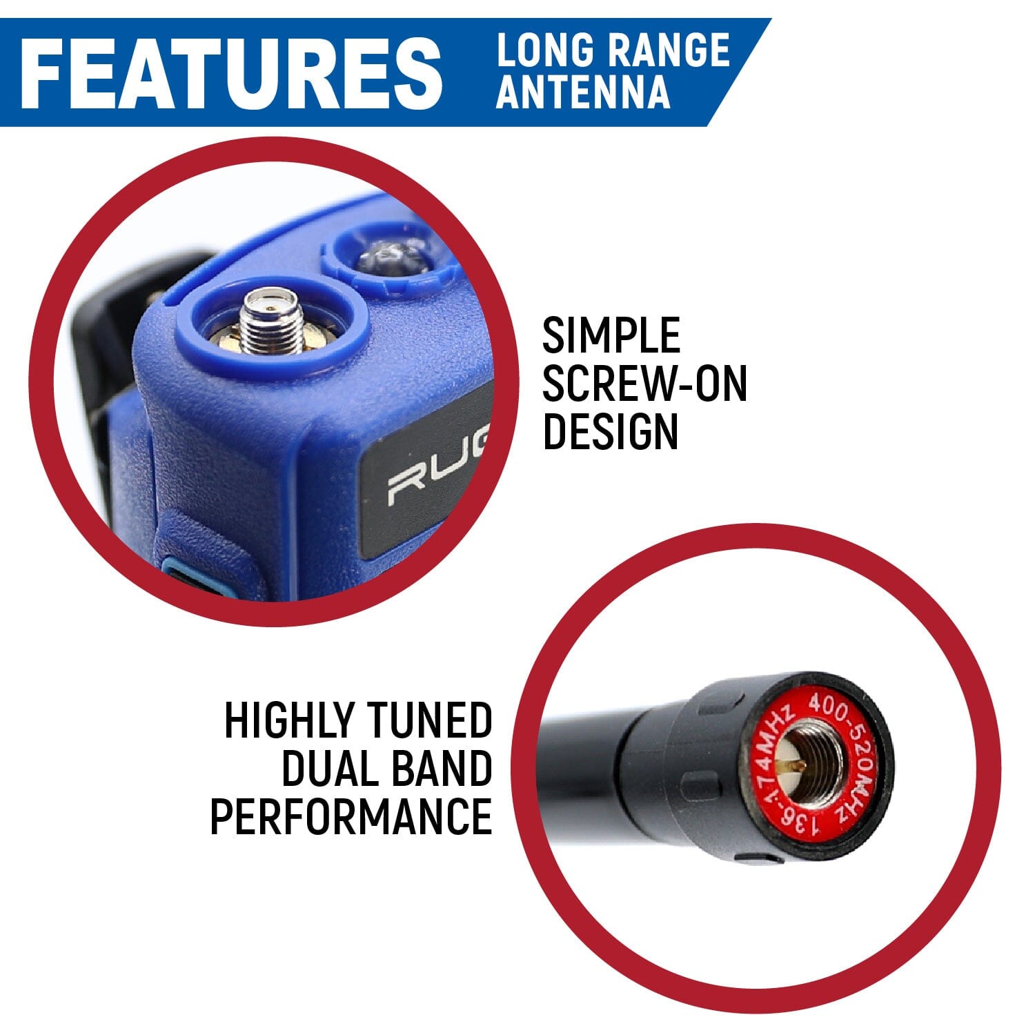 BUNDLE - R1 Handheld Radio with Long Range Antenna and High Capacity Battery