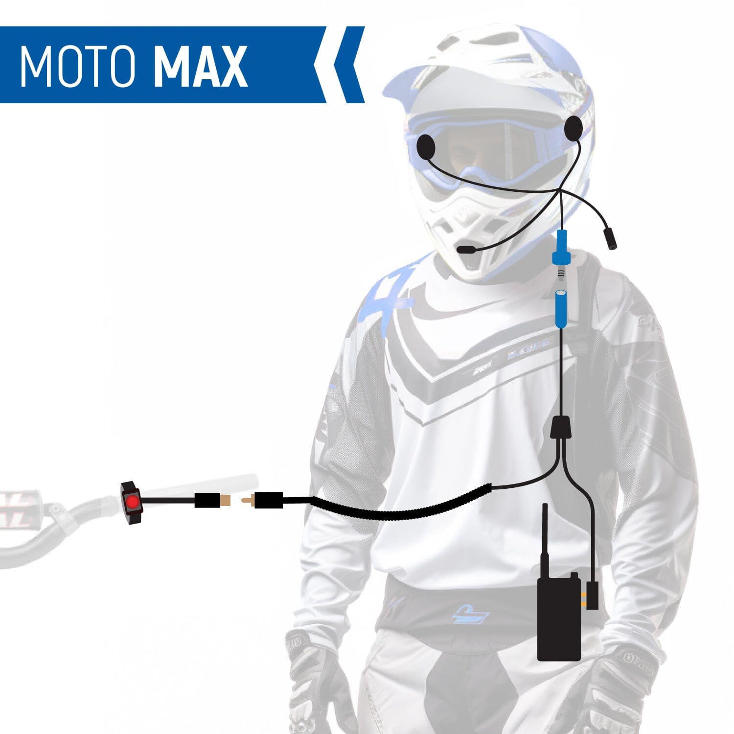 MOTO MAX Complete Motorcycle Communication Kit with Heavy-Duty OFFROAD