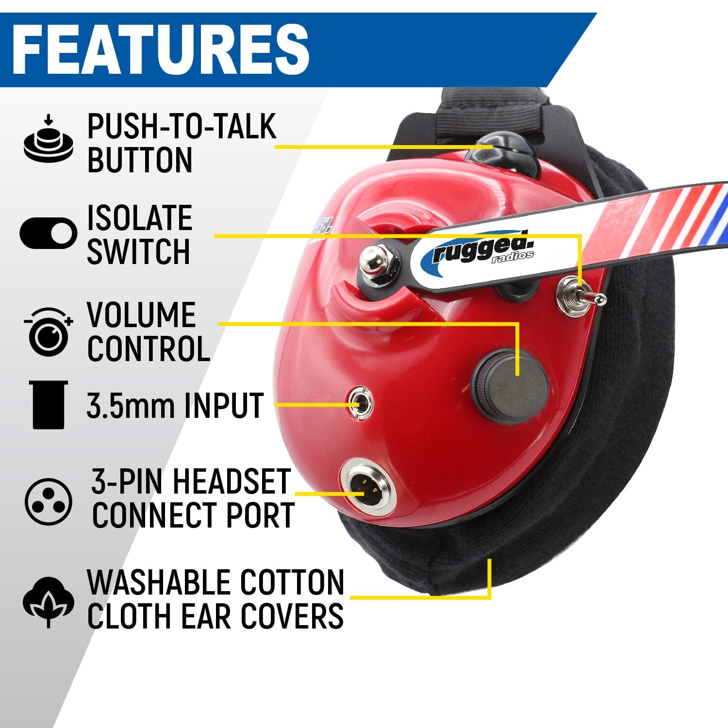 PAIR - H80 Track Talk Linkable Intercom Headsets - Bring The Conversation To The Circle Track NASCAR event