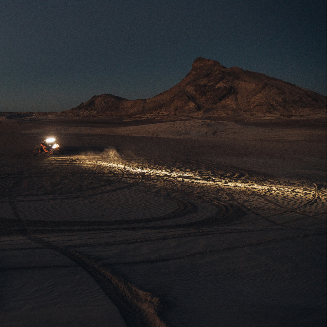 heretic's led headlights on a can-am maverick x3