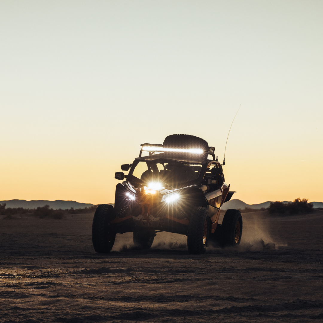 heretic's led headlights on a can-am maverick x3