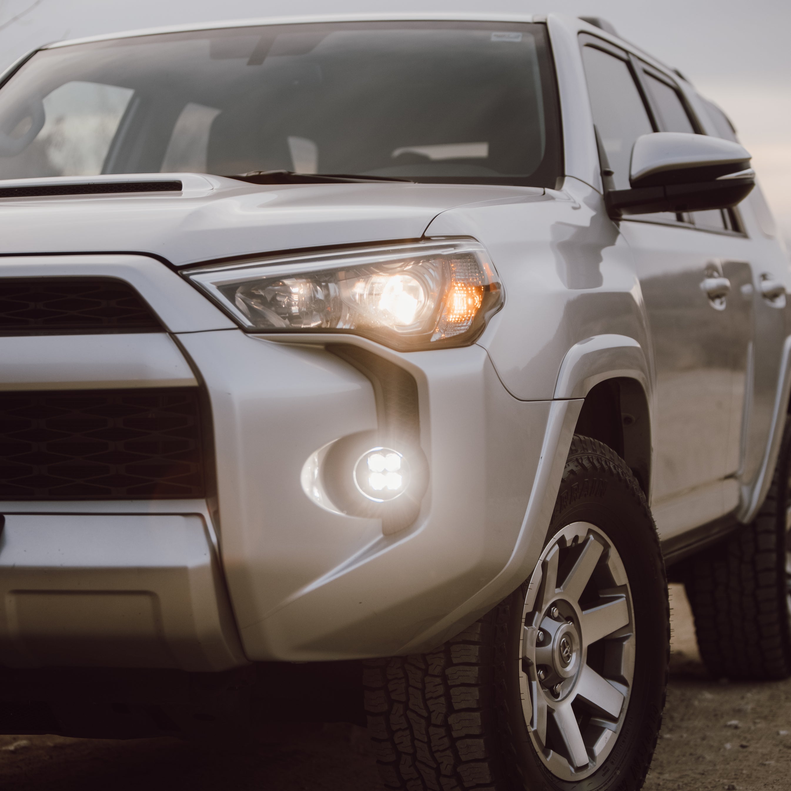 Heretic LED fog light kit mounted on a 4runner