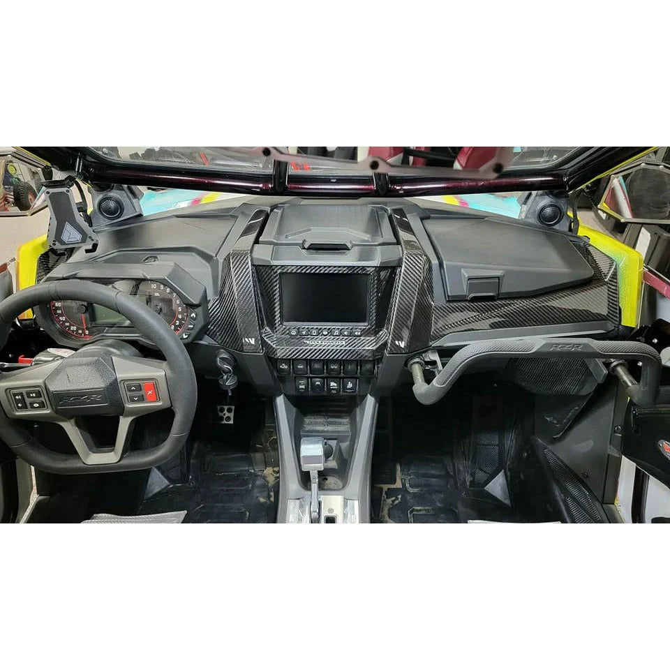 FOURWERX POLARIS RZR PRO CARBON FIBER DASH TRIM KIT (3 PIECE)